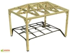Pergola En Bois Autoportée Traité Autoclave Toit Quatre Pentes - 4 M