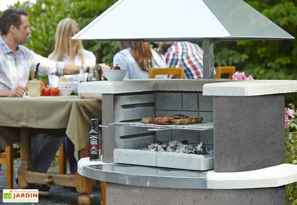 Barbecue En Béton Au Charbon De Bois Zurich Anthracite 2 Barbecue En Béton Au Charbon De Bois Zurich Anthracite – Image 2