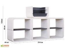 Barbecue Design En Béton SUN06 -Nesling Boutique barbecue modulable beton hydrofuge blanc sun06