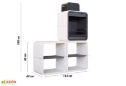 Barbecue Design En Béton SUN03 -Nesling Boutique barbecue modulable sun03 beton hydrofuge blanc