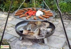 Braséro En Acier Bali + Grill Inox Sur Trépied 180 Cm