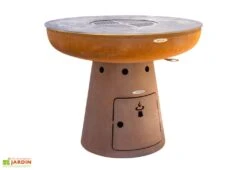 Braséro Barbecue En Acier Et Inox Ø102 Cm H84 Cm – Nero L84