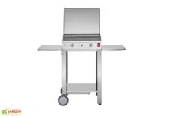 Plancha Ă Gaz En Inox Chef 55 (53 X 40 Cm) + Chariot Et Housse