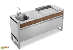 Table De Cuisson Avec Plancha électrique En Inox Et évier Oasi 183C