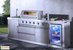 Cuisine Extérieure En Inox : Barbecue Gaz, Réfrigérateur, évier – Oxford