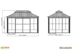 Pergola Fermée En Aluminium 4 X 3 M Avec Toiture Acier - Bolata 9 Pergola Fermée En Aluminium 4 X 3 M Avec Toiture Acier - Bolata -Nesling Boutique dimensions pavillon ferme bolata sojag