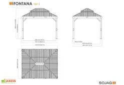 Pergola Autoportée En Aluminium Effet Bois 10 M² – Fontana 9 Pergola Autoportée En Aluminium Effet Bois 10 M² – Fontana -Nesling Boutique dimensions pergola alu 10m2 fontana sojag