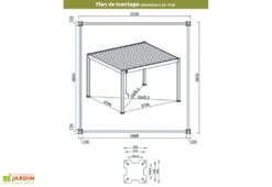 Pergola Bioclimatique Ombréa En Aluminium 4 X 4 M Autoportée - Blanche -Nesling Boutique dimensions pergola bioclimatique 4x4m ombrea 1