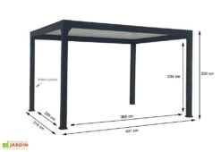 Pergola Bioclimatique Motorisée Aluminium Autoportée – Actual 4 X 3 M 8 Pergola Bioclimatique Motorisée Aluminium Autoportée – Actual 4 X 3 M -Nesling Boutique dimensions pergola bioclimatique actual 4x3m