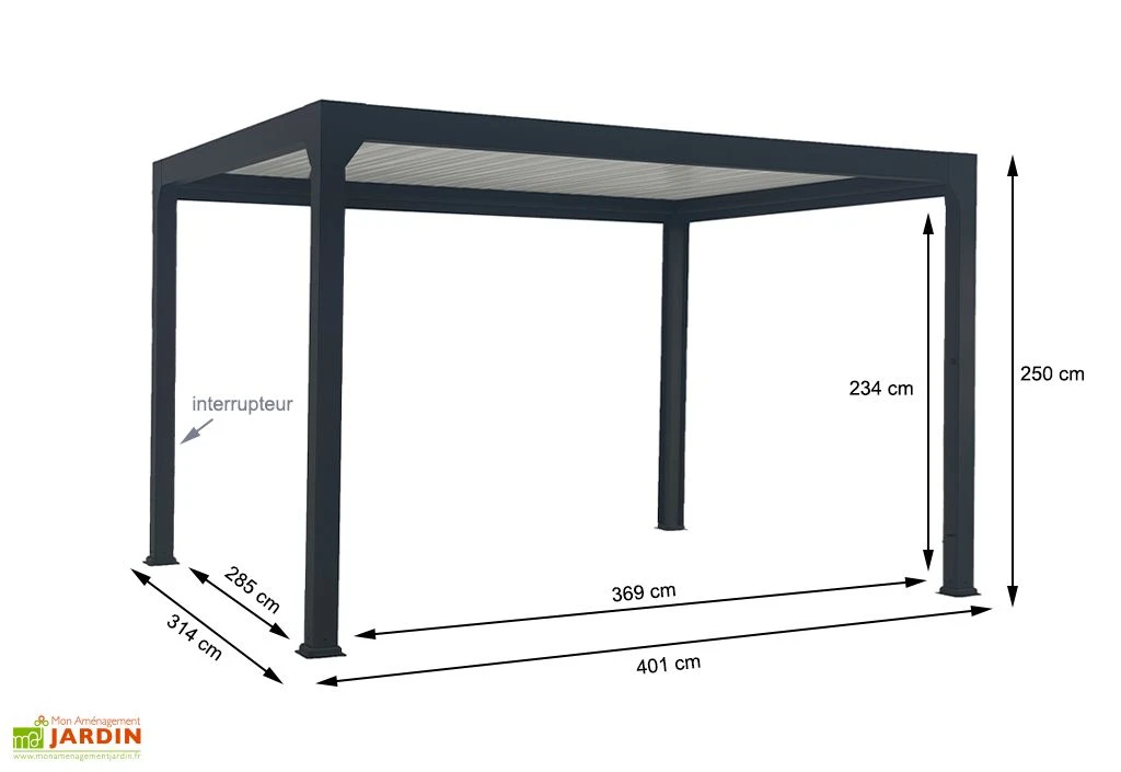 Pergola Bioclimatique Motorisée Aluminium Autoportée – Actual 4 X 3 M 3 Pergola Bioclimatique Motorisée Aluminium Autoportée – Actual 4 X 3 M – Image 3