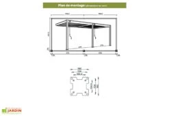 Pergola Bioclimatique Ombréa En Aluminium 3 X 6 M Adossée - Blanche -Nesling Boutique dimensions pergola bioclimatique adossee 3x6m aluminium ombrea 1