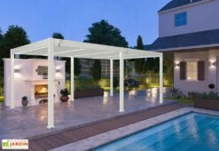 Pergola Bioclimatique Ombréa En Aluminium 4 X 6 M Autoportée - Blanche