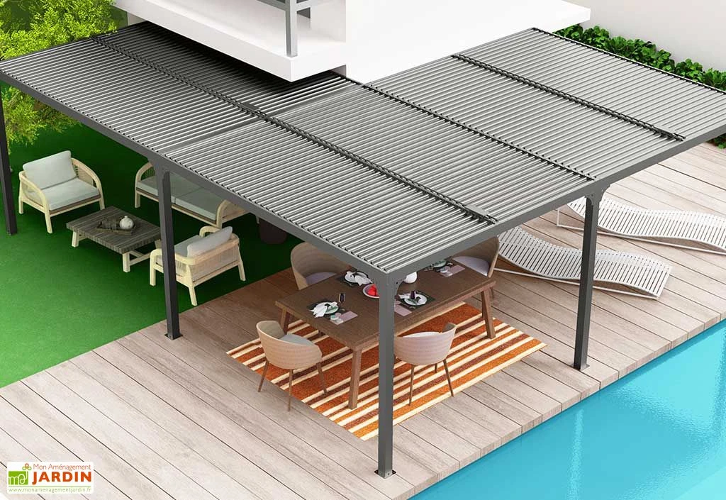 Pergola Bioclimatique Lames Orientables En Aluminium 32,63 M² 2 Pergola Bioclimatique Lames Orientables En Aluminium 32,63 M² – Image 2