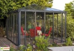 Jardin D’Hiver En Aluminium Et Polycarbonate 13 M² – LEDRO 3600 9 Jardin D’Hiver En Aluminium Et Polycarbonate 13 M² – LEDRO 3600 -Nesling Boutique jardin hiver gris anthracite gazebo carre 360cm ledro3600