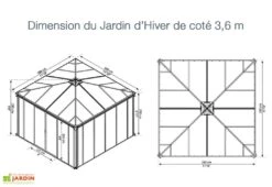 Jardin D’Hiver En Aluminium Et Polycarbonate 13 M² – LEDRO 3600 10 Jardin D’Hiver En Aluminium Et Polycarbonate 13 M² – LEDRO 3600 -Nesling Boutique jardin hiver gris anthracite gazebo carre 360cm ledro3600 4