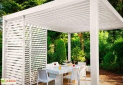 Panneau Latéral Brise-vue En Aluminium Pour Pergola Ombréa 1,2 M -Nesling Boutique panneau brise vue jardin blanc angle
