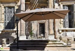 Parasol Déporté à LED En Aluminium Et Polyester Capeo 3 X 3 M