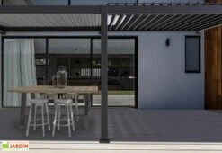 Pergola Bioclimatique Adossée En Aluminium Anthracite 15,9 M² - Ombréa -Nesling Boutique pergola adossee aluminium terrasse