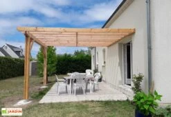Pergola Adossée En Bois Douglas - L : 4,00 M – Occitanie 2 Poteaux