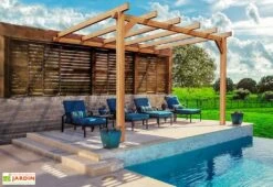 Pergola Adossée En Bois D'Europe Du Nord Lamellé Collé - Andorra