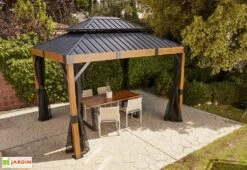 Pergola Autoportée En Aluminium Effet Bois 10 M² – Fontana 8 Pergola Autoportée En Aluminium Effet Bois 10 M² – Fontana -Nesling Boutique pergola autoportee aluminium effet bois 10m2 fontana sojag