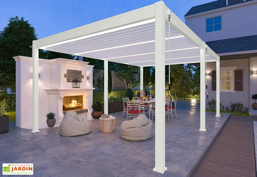 Pergola Bioclimatique Ombréa En Aluminium 4 X 6 M Autoportée - Blanche 2 Pergola Bioclimatique Ombréa En Aluminium 4 X 6 M Autoportée - Blanche – Image 2