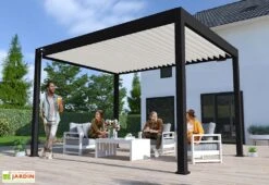 Pergola Bioclimatique Ombréa En Aluminium 3 X 4 M Autoportée - Noir Charbon