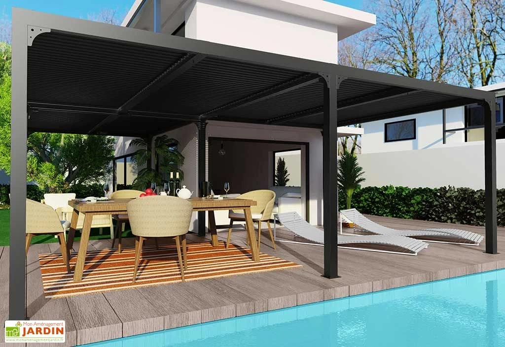 Pergola Bioclimatique Lames Orientables En Aluminium 32,63 M² 3 Pergola Bioclimatique Lames Orientables En Aluminium 32,63 M² – Image 3