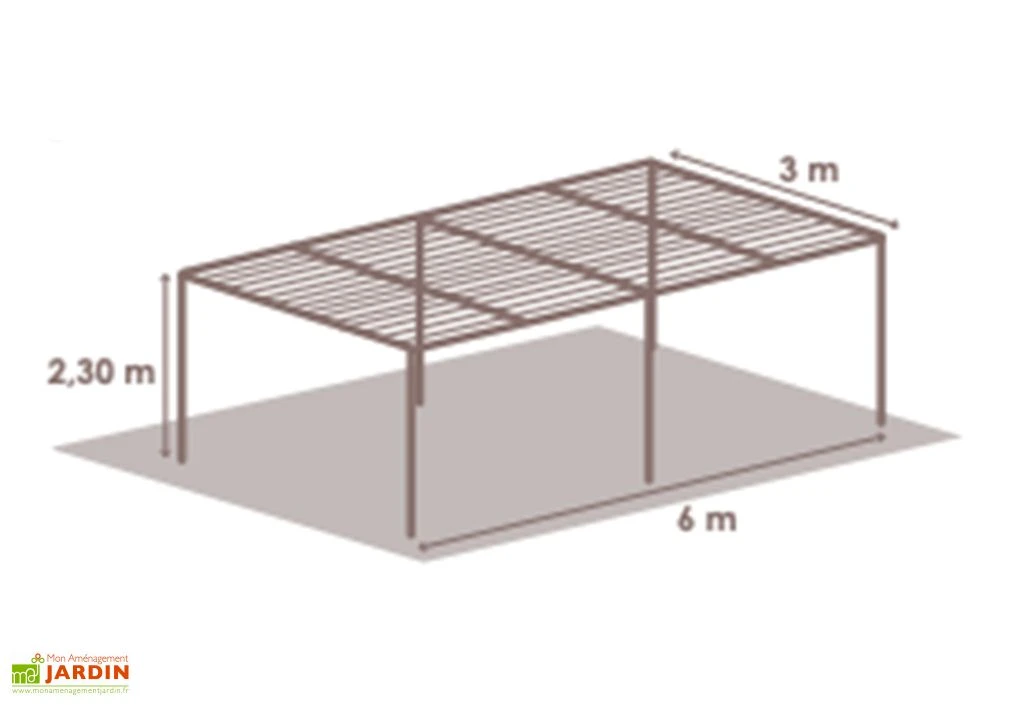 Pergola Bioclimatique Autoportée En Aluminium 3 X 6 M - Memphis 2 Pergola Bioclimatique Autoportée En Aluminium 3 X 6 M - Memphis – Image 2