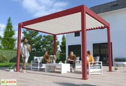 Pergola Bioclimatique Ombréa En Aluminium 3 X 4 M Autoportée - Rouge Basque