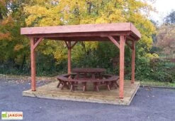 Tonnelle En Bois Avec Treillage Toit Plat Bac Acier – Ombra 4 X 4 M 6 Tonnelle En Bois Avec Treillage Toit Plat Bac Acier – Ombra 4 X 4 M -Nesling Boutique pergola bois traite 4x4m ombra