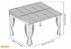 Tonnelle Adossée En Aluminium Et Polycarbonate St Barth 10,77 M² 7 Tonnelle Adossée En Aluminium Et Polycarbonate St Barth 10,77 M² -Nesling Boutique plan tonnelle adossee aluminium polycarbonate stbarth 10m2