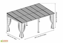 Tonnelle Adossée En Aluminium Et Polycarbonate St Barth 17,53 M² -Nesling Boutique plan tonnelle murale metal polycarbonate stbarth 17m2