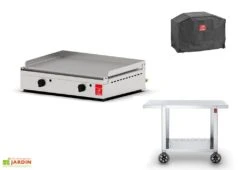 Plancha Ă Gaz En Inox Alfa 600 (40 X 60 Cm) + Chariot Et Housse