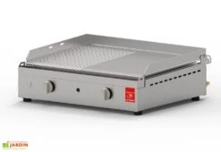 Plancha Gaz Inox 2 Brûleurs Plaque Rainurée 53x40 Cm – CHEF 55 XLR