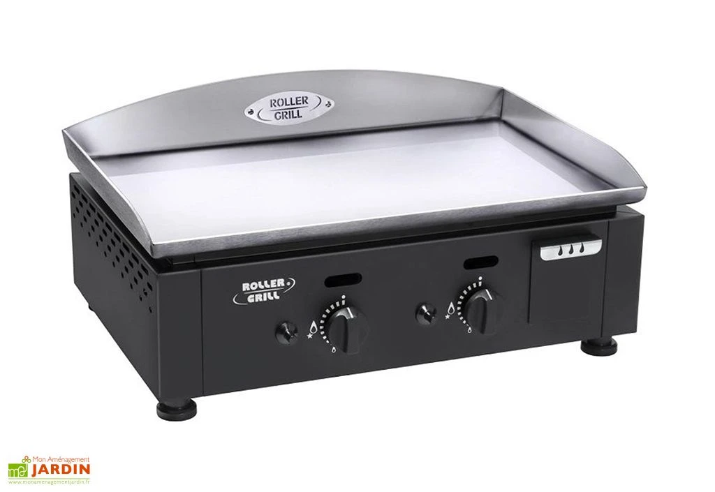Plancha à Gaz En Inox 2 Brûleurs 5,5 KW Noir - 59 X 38 Cm 1 Plancha à Gaz En Inox 2 Brûleurs 5,5 KW Noir - 59 X 38 Cm