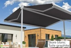 Store Banne Double Pente Avec Coffre – Enargite 4 X 6 M Motorisé -Nesling Boutique store double pente alu blanc toile graphite 1