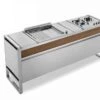 Table De Cuisson En Inox Avec Plancha + Triple Feu à Gaz Oasi 205C