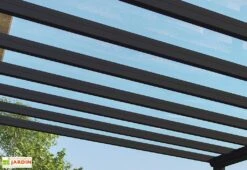 Pergola Adossée Aluminium Gris Et Polycarbonate - Stockholm 3,4 M + Stores -Nesling Boutique toiture pergola alu polycarbonate stockholm palram