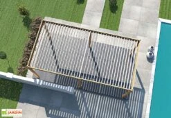 Pergola Bioclimatique Ombréa En Aluminium 3 X 6 M Autoportée - Imitation Bois -Nesling Boutique toiture pergola bioclimatique 3x6m ombrea 15 712324