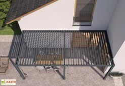 Pergola Bioclimatique Ombréa En Aluminium 3 X 6 M Adossée - Anthracite -Nesling Boutique toiture pergola bioclimatique adossee 3x6m aluminium ombrea 15 729216