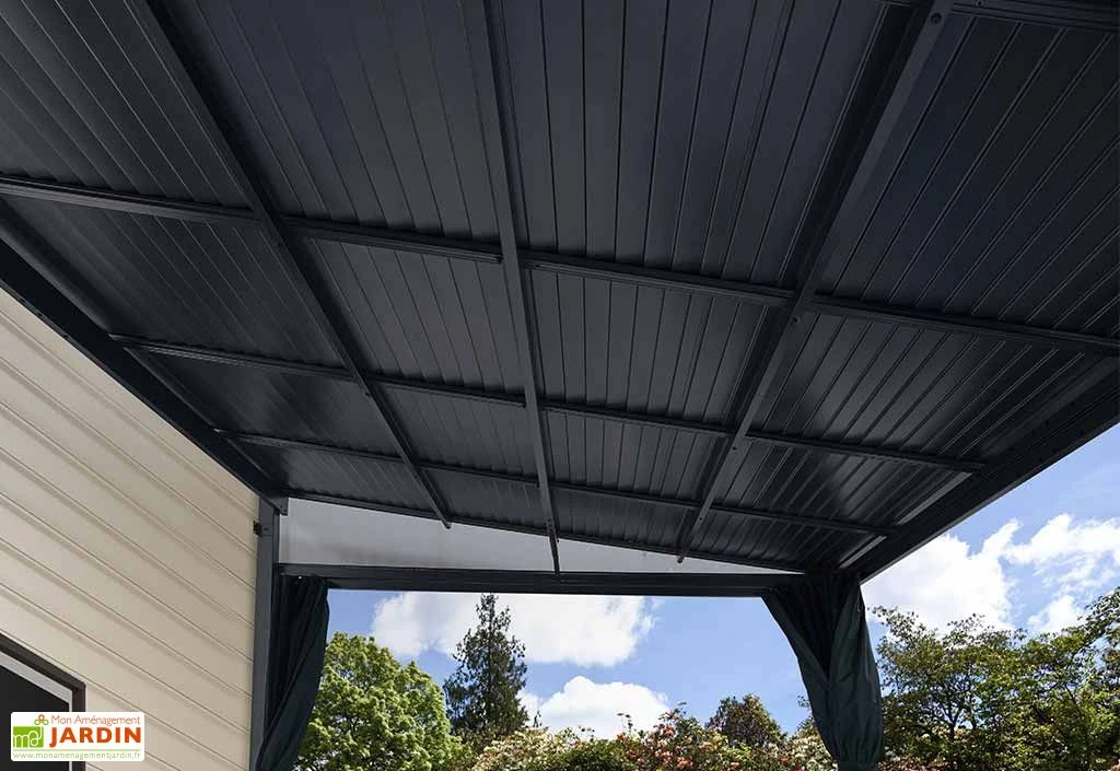 Tonnelle Adossée En Aluminium Et Acier Galvanisé Portland 14,43 M² 3 Tonnelle Adossée En Aluminium Et Acier Galvanisé Portland 14,43 M² – Image 3