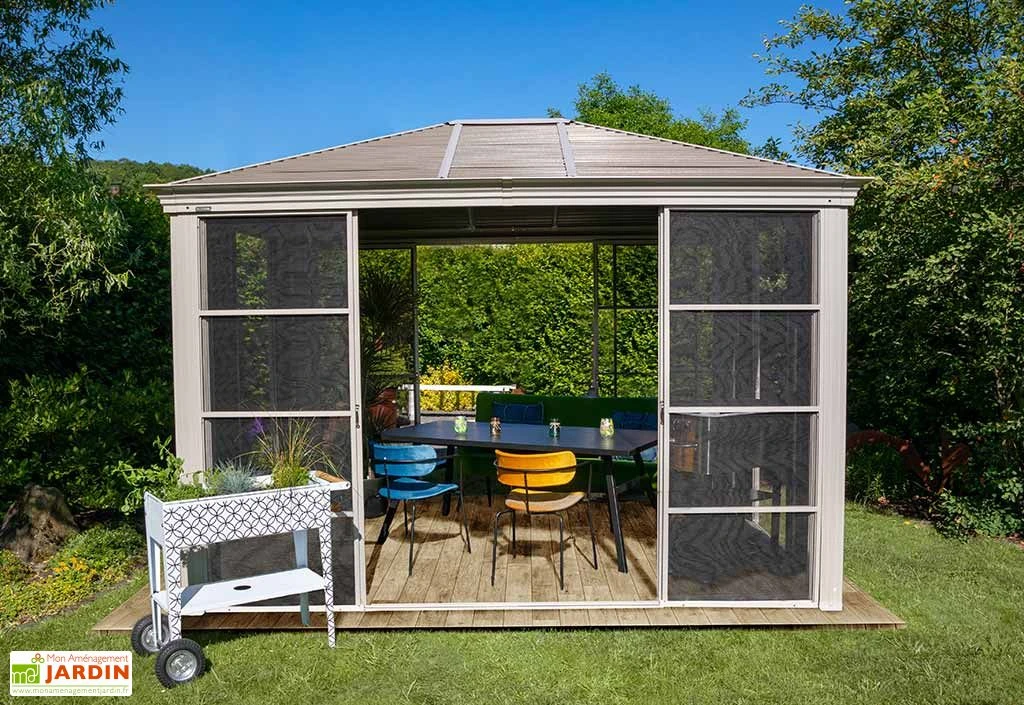 Tonnelle De Jardin En Aluminium Et Acier Galvanisé Striano 10,78 M² 2 Tonnelle De Jardin En Aluminium Et Acier Galvanisé Striano 10,78 M² – Image 2