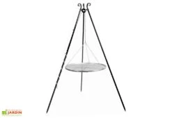 Trépied 180 Cm Et Grille De Cuisson Ronde Acier Inox Pour Braséro