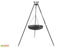 Trépied 180 Cm Et Wok Acier Brut Pour Braséro